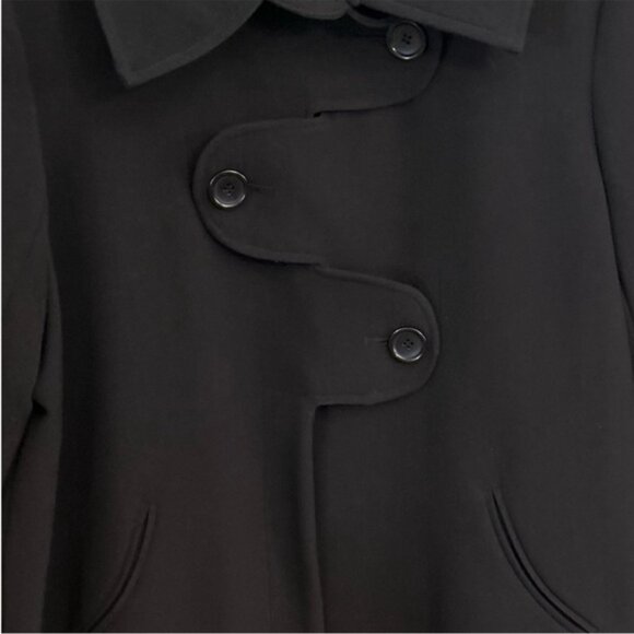 George Simonton Says Black Unique Winter Swing Cape Coat Size Large - Picture 3 of 12